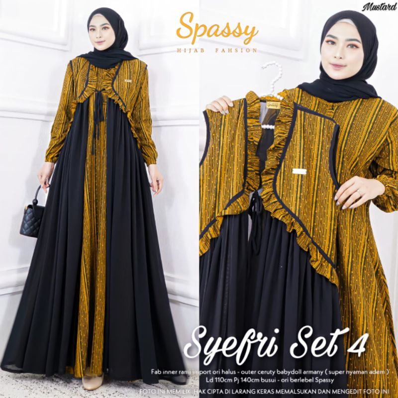Syefri Set 4 Gamis Syar'i Wanita by Spassy