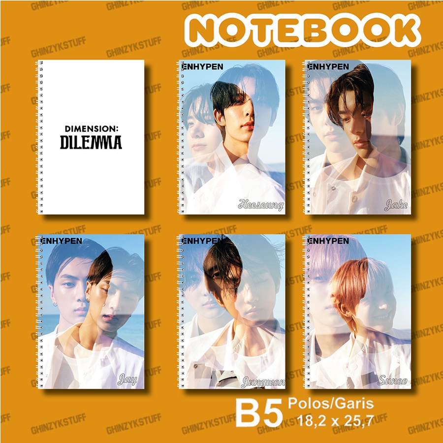 

Notebook KPOP ENHYPEN DIMENSION - DILEMMA ODYSSEUS Ver Ukuran B5 18,2 x 25,7 cm Seri 1
