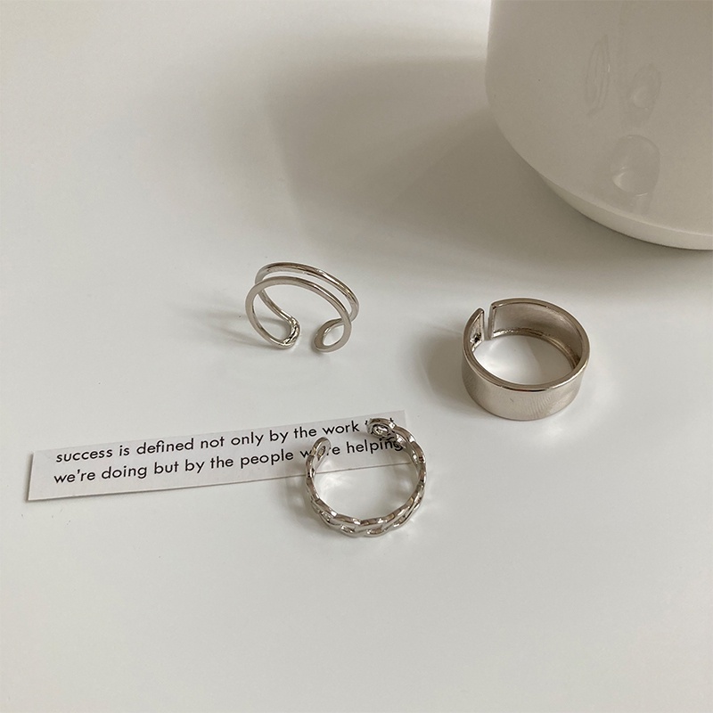 Set Cincin Model Terbuka Gaya Simple