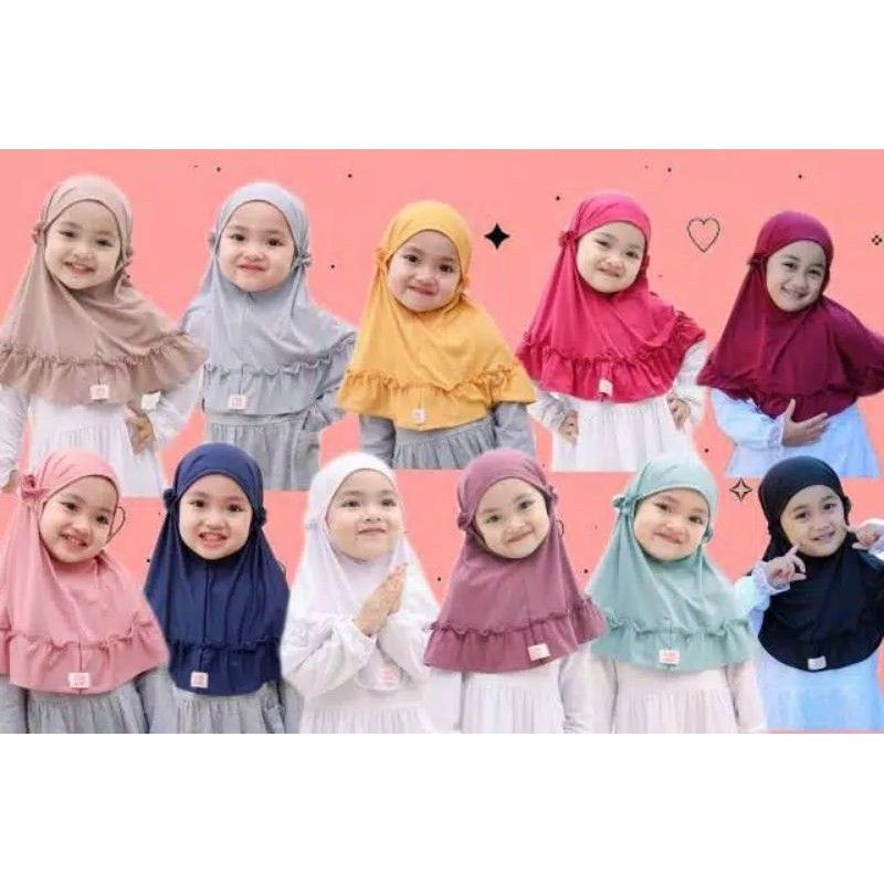 DISKON  CARLA KIDZ HIJAB | Jilbab anak perempuan | jilbab anak bayi 0-3th Jersey Balon | jilbab anak