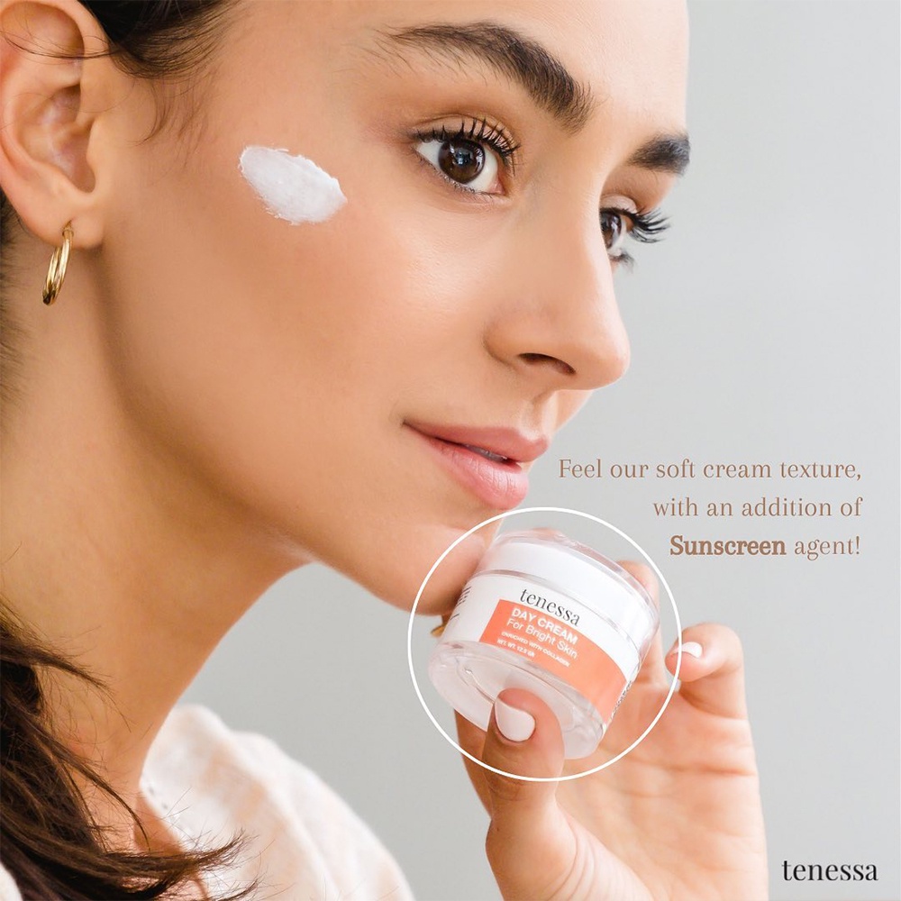 Tenessa Day Cream For Bright Skin Pencerah Kulit With Collagen