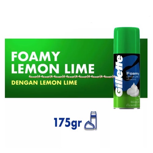 Gillette Foamy 175ml Lemon Lime Menthol Gilet Foam Gillete Foam Busa Cukur Pria Jenggot Kumit Gillet Foami Wangi Aroma Jeruk Mentol