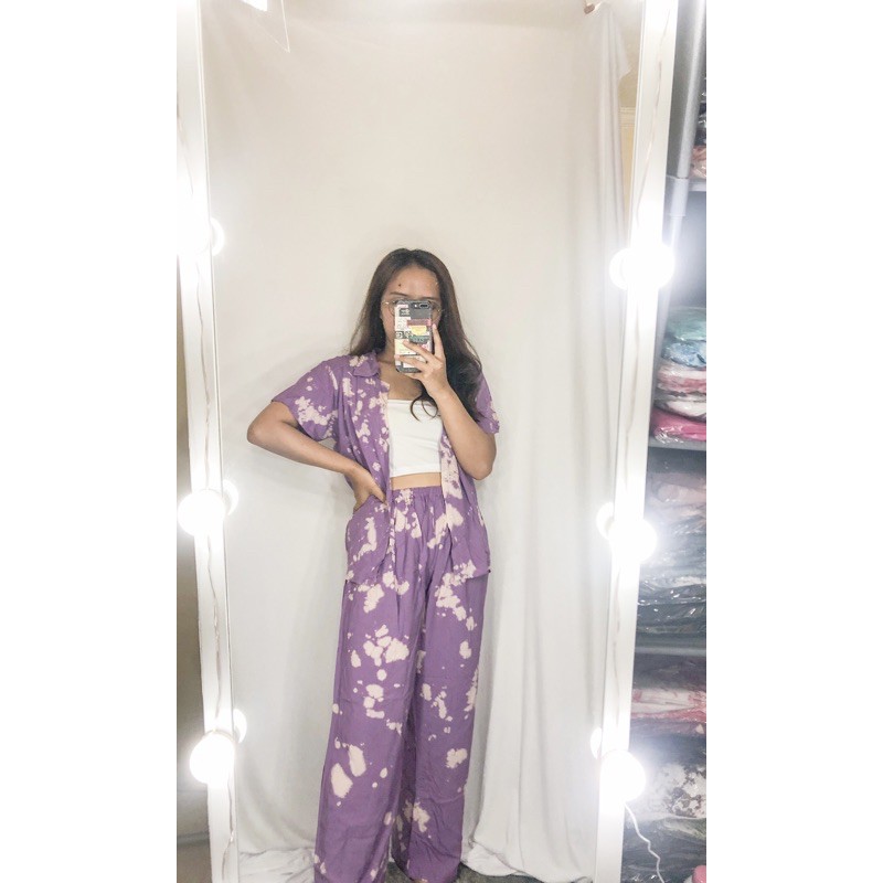 Setelan tie dye lengan pendek / Tie dye set