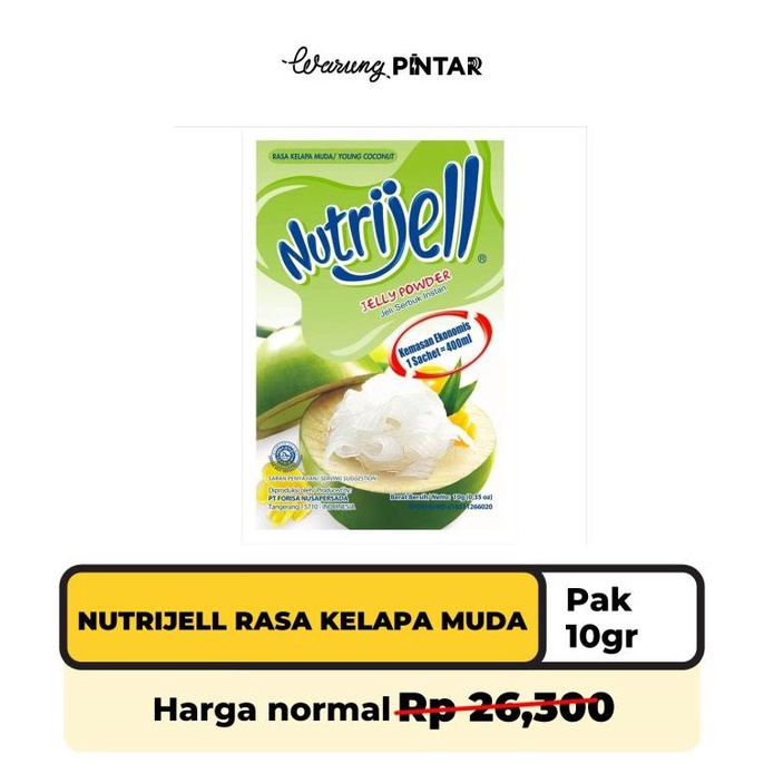 

Nutrijell Rasa Kelapa Muda/ Young Coconut Sachet 10gr Per Pak (12 Sct) TERBARU Kode 187