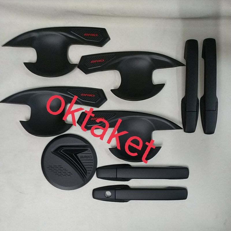 paket outer handle tank cover all new brio 2018 hitam chrome