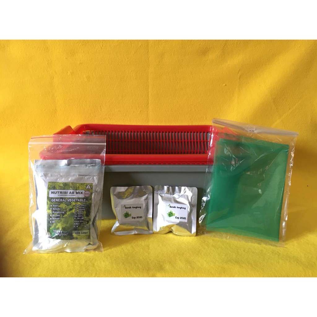 STARTER KIT HIDROPONIK KANGKUNG WICK SYSTEM