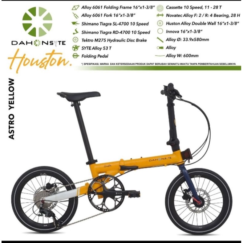 Sepeda Lipat 16 Inch DAHON SYTE HOUSTON Shimano Tiagra Rem Hydraulic