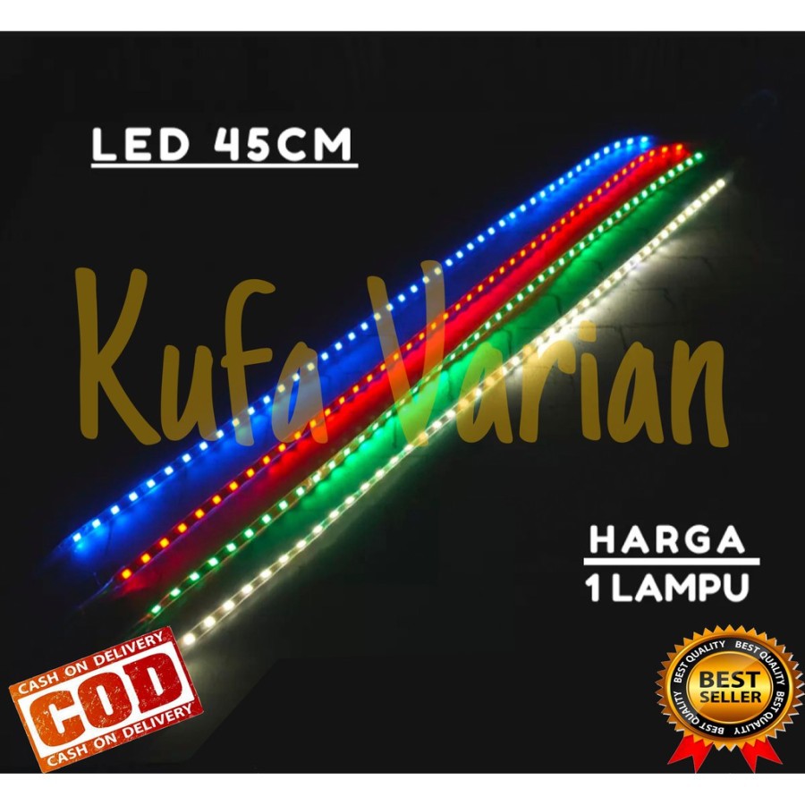 Lampu Elastis 45 cm LED running flash kedap-kedip motor universal import vario mio beat nmax xmax lexi aerox adv pcx scoopy spacy adv nouvo ninja genio