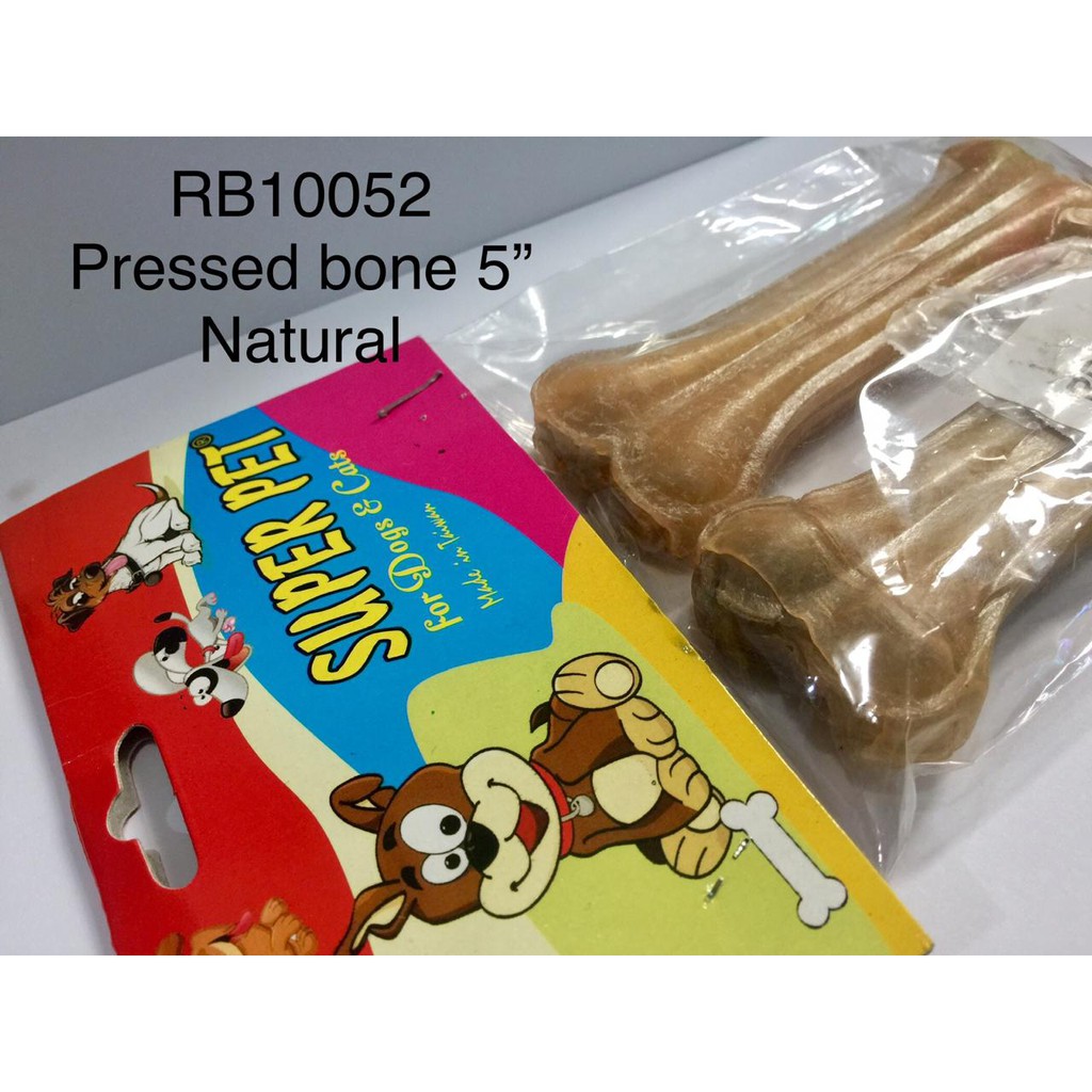 snack tulang anjing - pressed bone 5&quot; - RB10052 - RB20052 - milk- natural