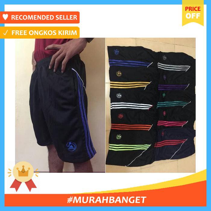 Celana Polos Adidas Running Pendek Strip Berkantong Lokal Olahraga - Jersey Bola