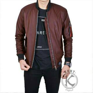  Kent  Jaket  Bomber  Pilot Karlit SEMIKULIT BROWN New 