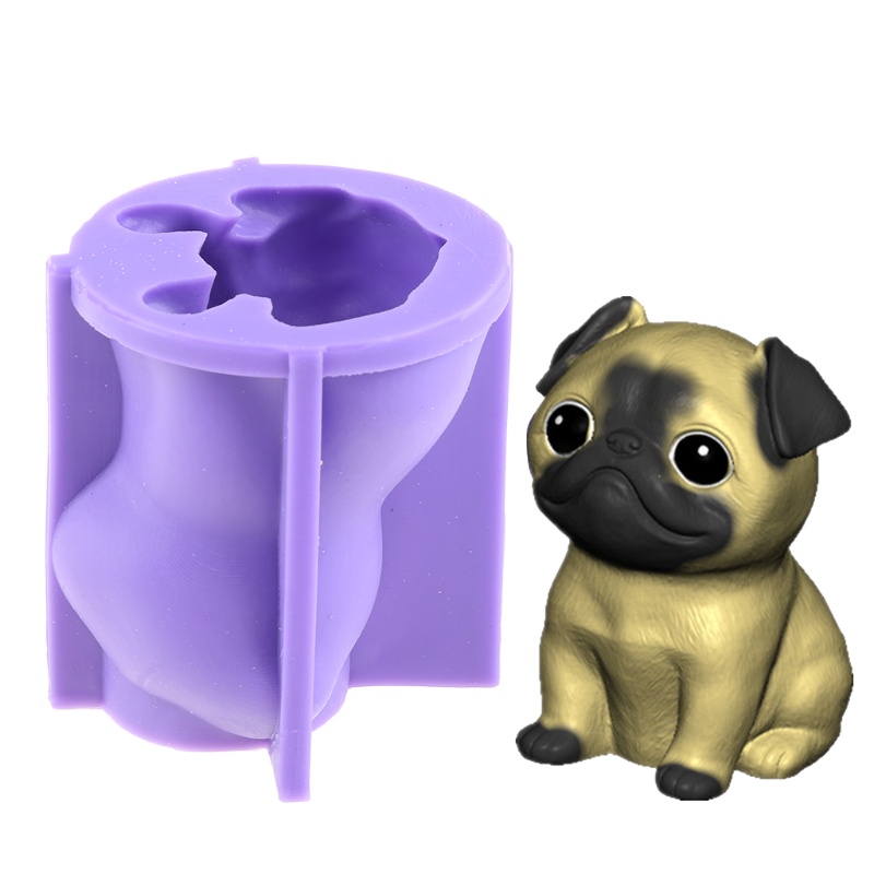 SIY  Cute Little Pug Dog Home Decorations Epoxy Resin Mold Ornaments Silicone Mould