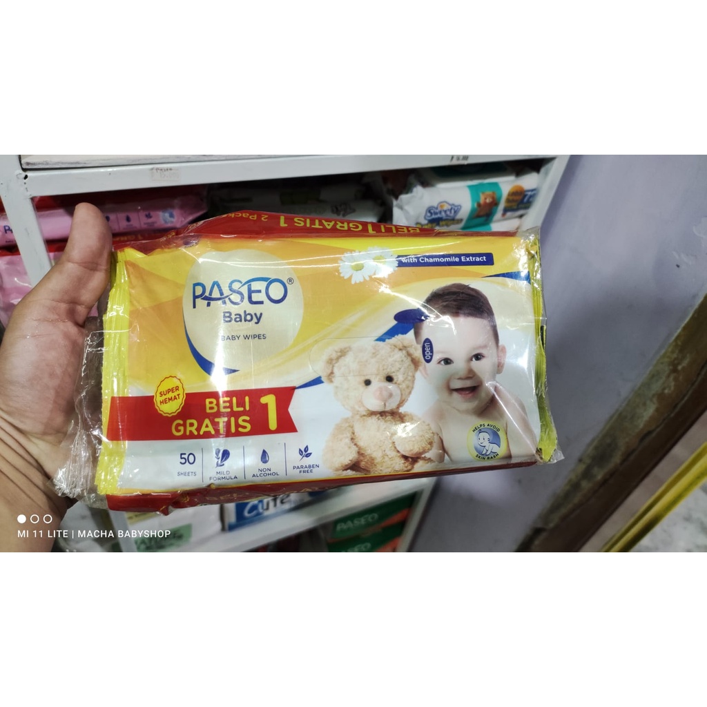 Tisu Basah CUSSONS BABY WIPES 50'S / PASEO BABY WIPES 50'S / BUY 1 GET 1 / pink kuning biru hijau ungu