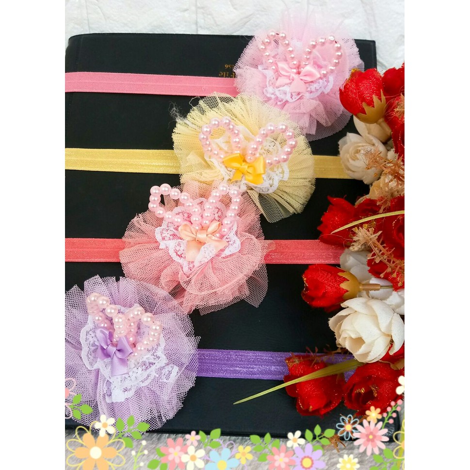 Bandana Pita Mutiara bando baby girl