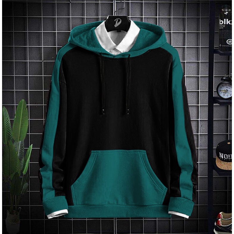 Hoodie Polos Kombinasi / Hoodie Terbaru / Hoodie Dewasa / Hoodie Pria | Yu Yaka