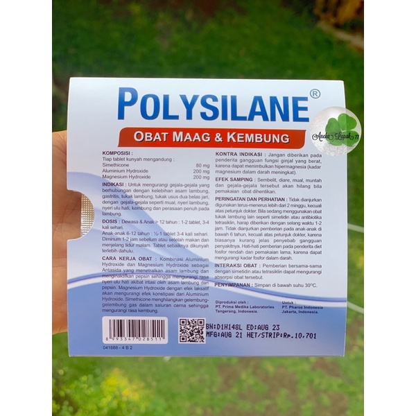 Polysilane Obat Maag Kembung Asam Lambung STRIP Tablet Kunyah