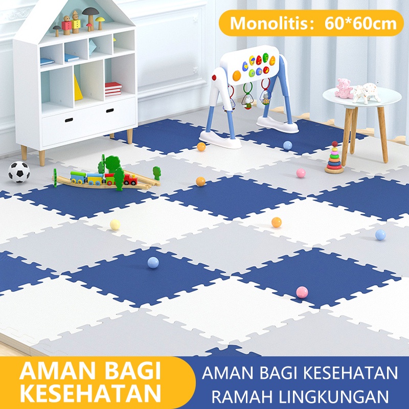 Matras Evamate Puzzle 60x60 Tebal 2cm Alas Lantai Anak Matras Puzzle Isi 6 Lembar