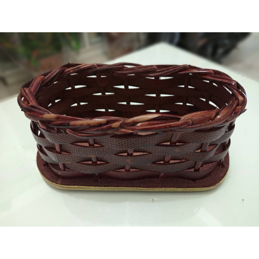 Pot Rotan Tali Strip Oval/pot bunga/pot rattan/pot bunga plastik/vas bunga Strip Rotan Oval