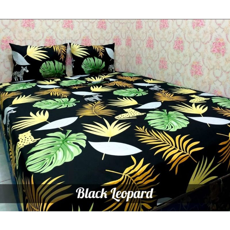 sprei black leopard