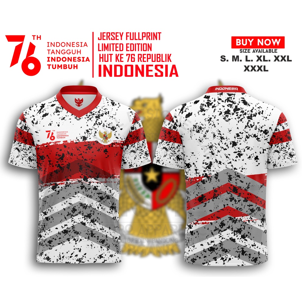 BAJU KAOS JERSEY PREMIUM INDONESIAKU HUT RI 78 DIRGAHAYU NKRI HARGA MATI SERIES X