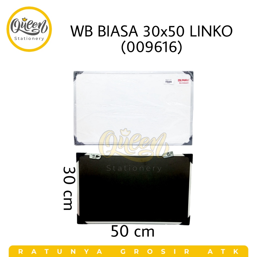 

1 PCS WB BIASA 30X50 LINKO / PAPAN TULIS PUTIH / WHITEBOARD KECIL (009616)