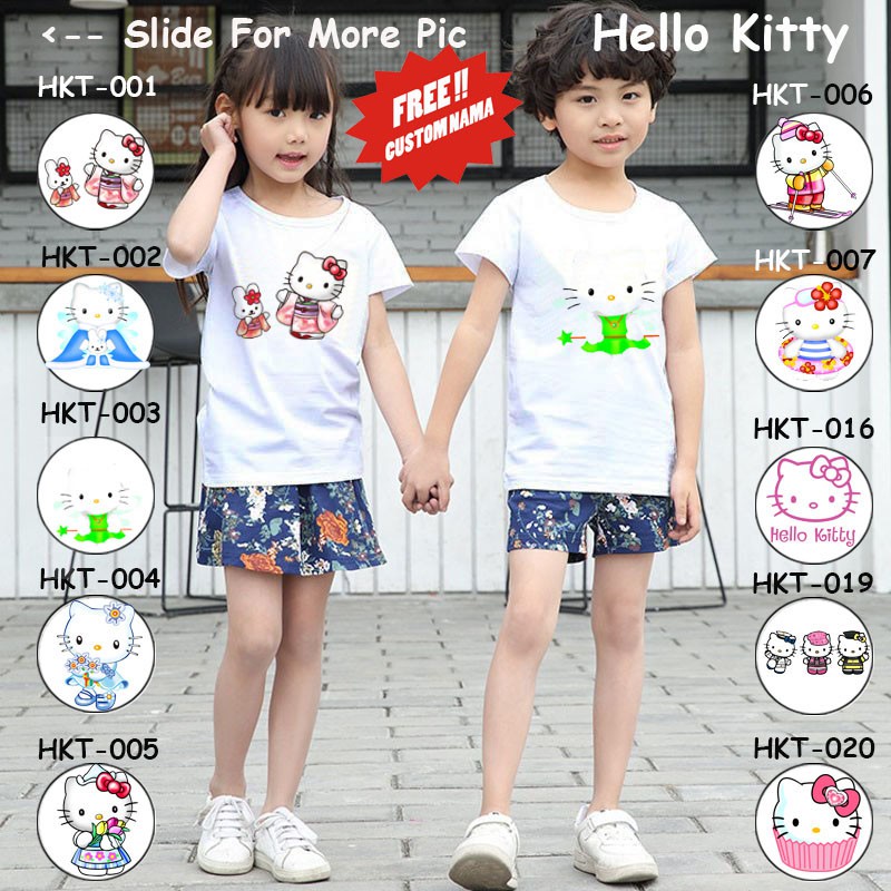 [FREE NAMA!!] Kaos Anak &amp; Family Hello Kitty 100% COTTON PREMIUM