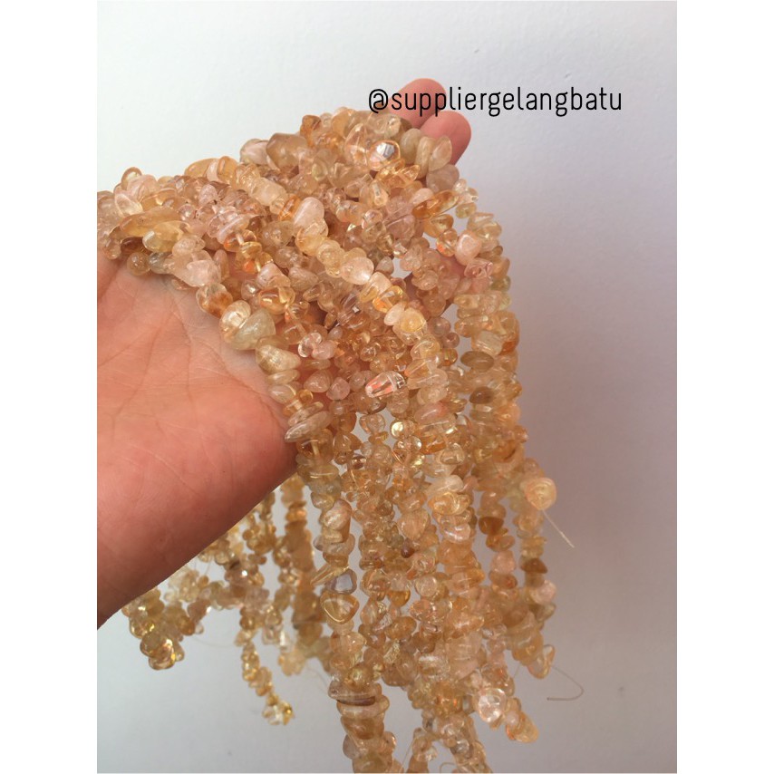 kerikil Batu alam citrine rough 1cm yellow akik serat emas citrin bahan aksesoris craft beads grosir