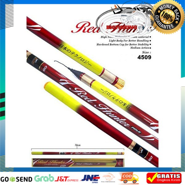 Joran Tegek Kaku Daido Red Hunter Panjang 360 dan 450 Carbon