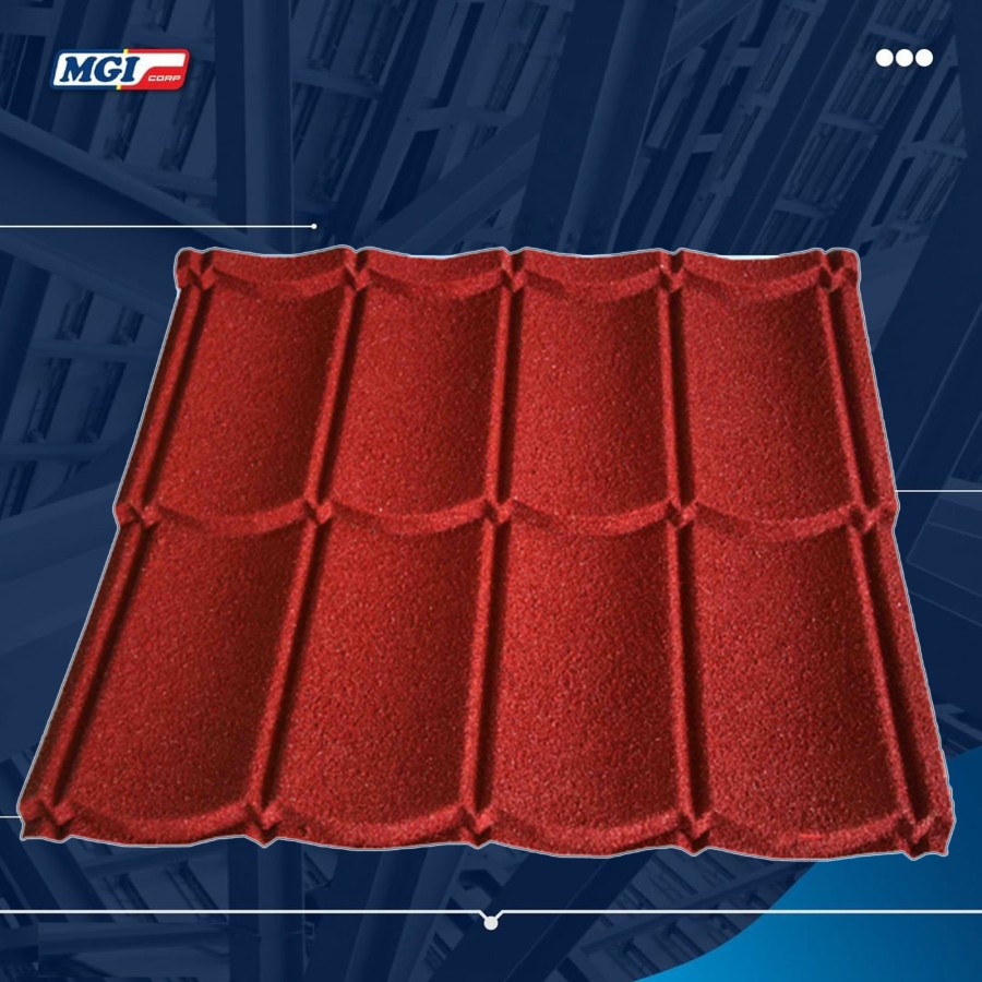 Genteng Metal Pasir Merah/HIjau/Hitam 2 X 4 ( 80CM X 80CM )