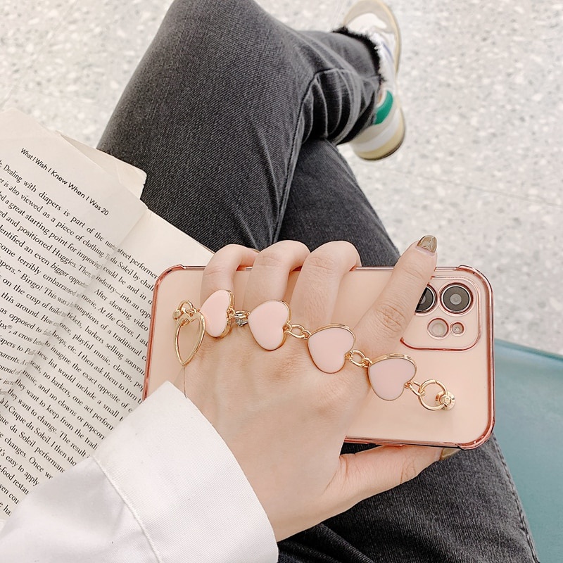 bracelet Electroplating case iphone11 12 Pro Max XS X XR 7 8 Plus SE 2020 side patterned love soft shell shockproof full cover protective cover casing iphone