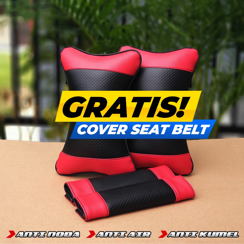 Bantal Mobil / Kulit Sintetis Motif Wajik Hitam