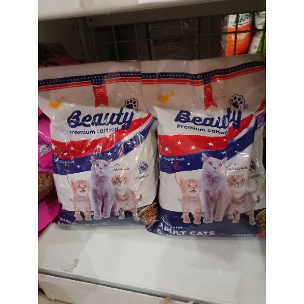 Makanan Kucing - Beauty cat chicken &amp; salmon 1kg termurah