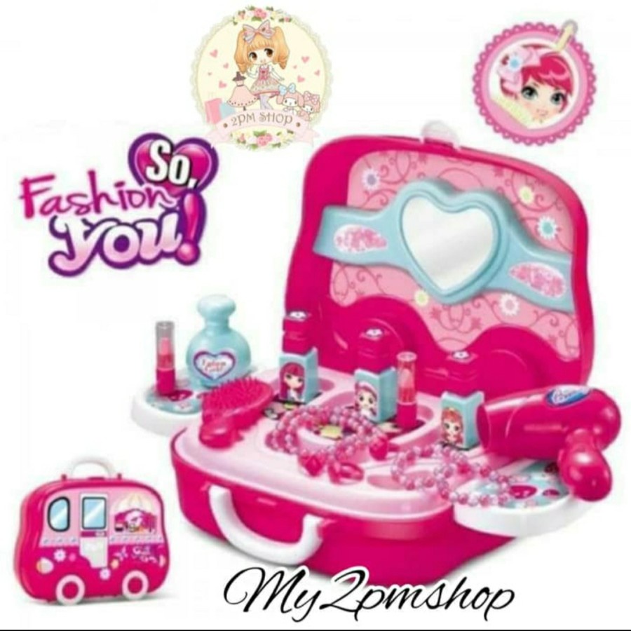 mainan kecantikan koper so fashion you new make up koper salon lipstik