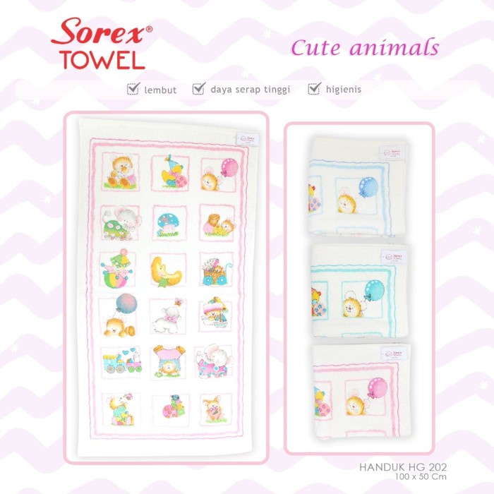 Sorex Handuk Mandi Bayi dan Balita Handuk Gull Animal Series Size 100 x 50cm