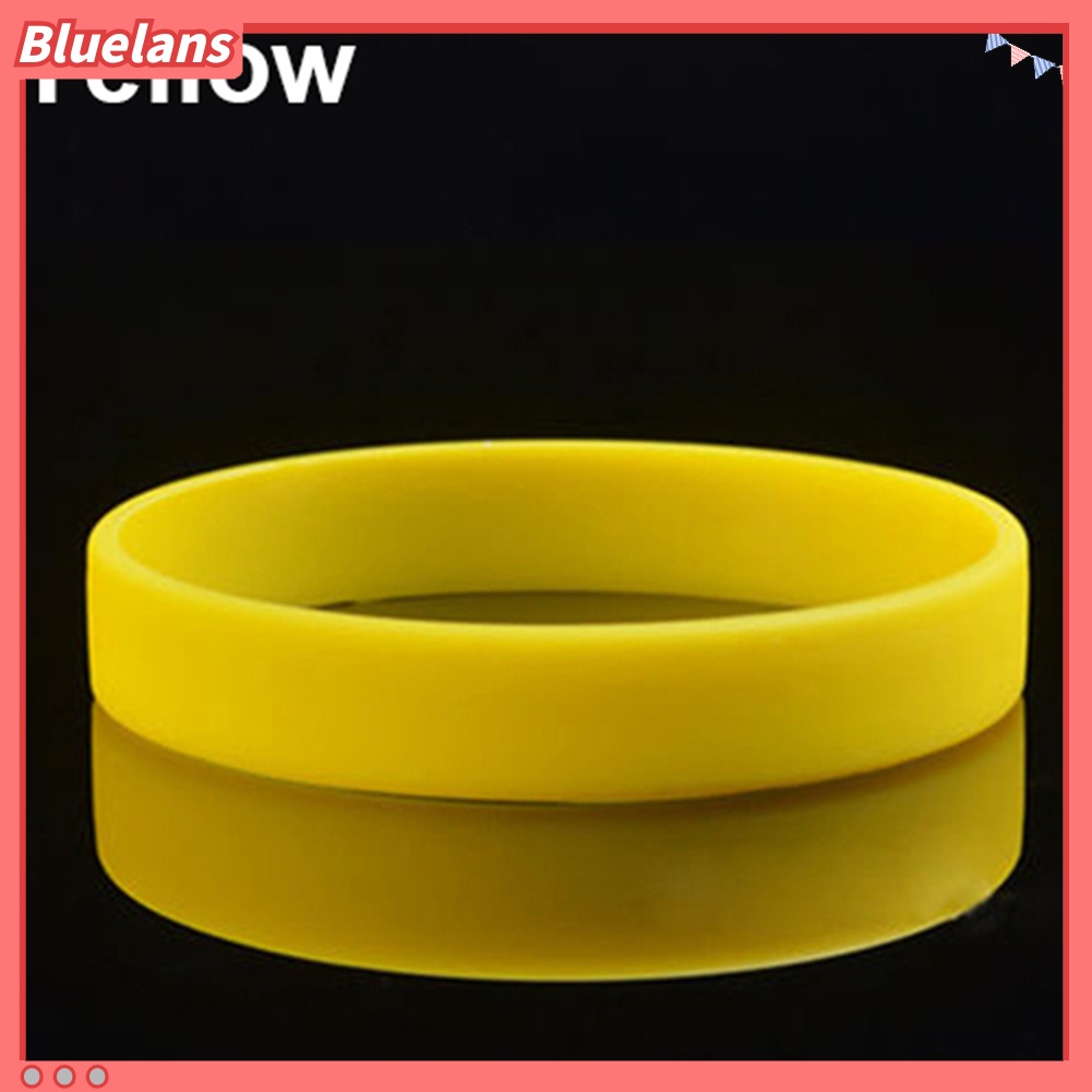 Bluelans 2Pcs Fashion Silicone Wristbands Wrist Bands Solid Color Sports Design Bracelets