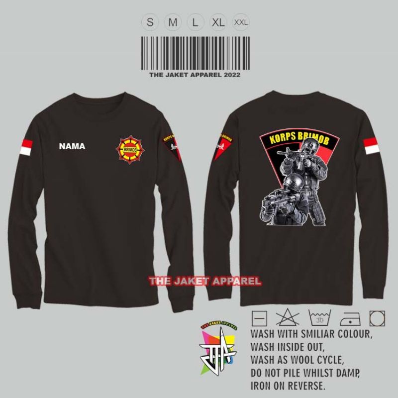 Kaos Katun Korps Brimob / Baju Lengan Panjang Korps Brimob