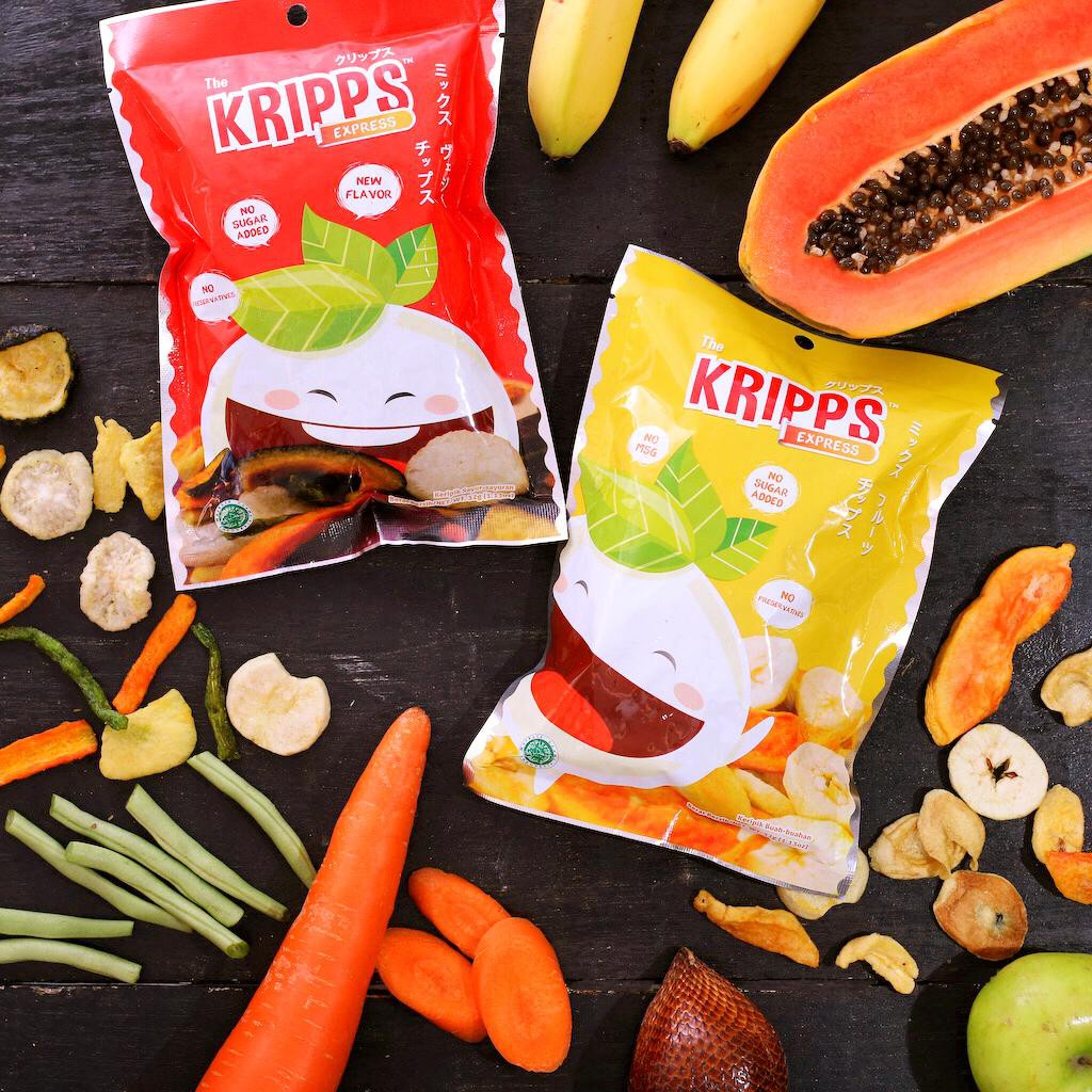 THE KRIPPS Express 32g - Keripik Sayur Buah - Snack Sehat - Veggie / Fruit Chips