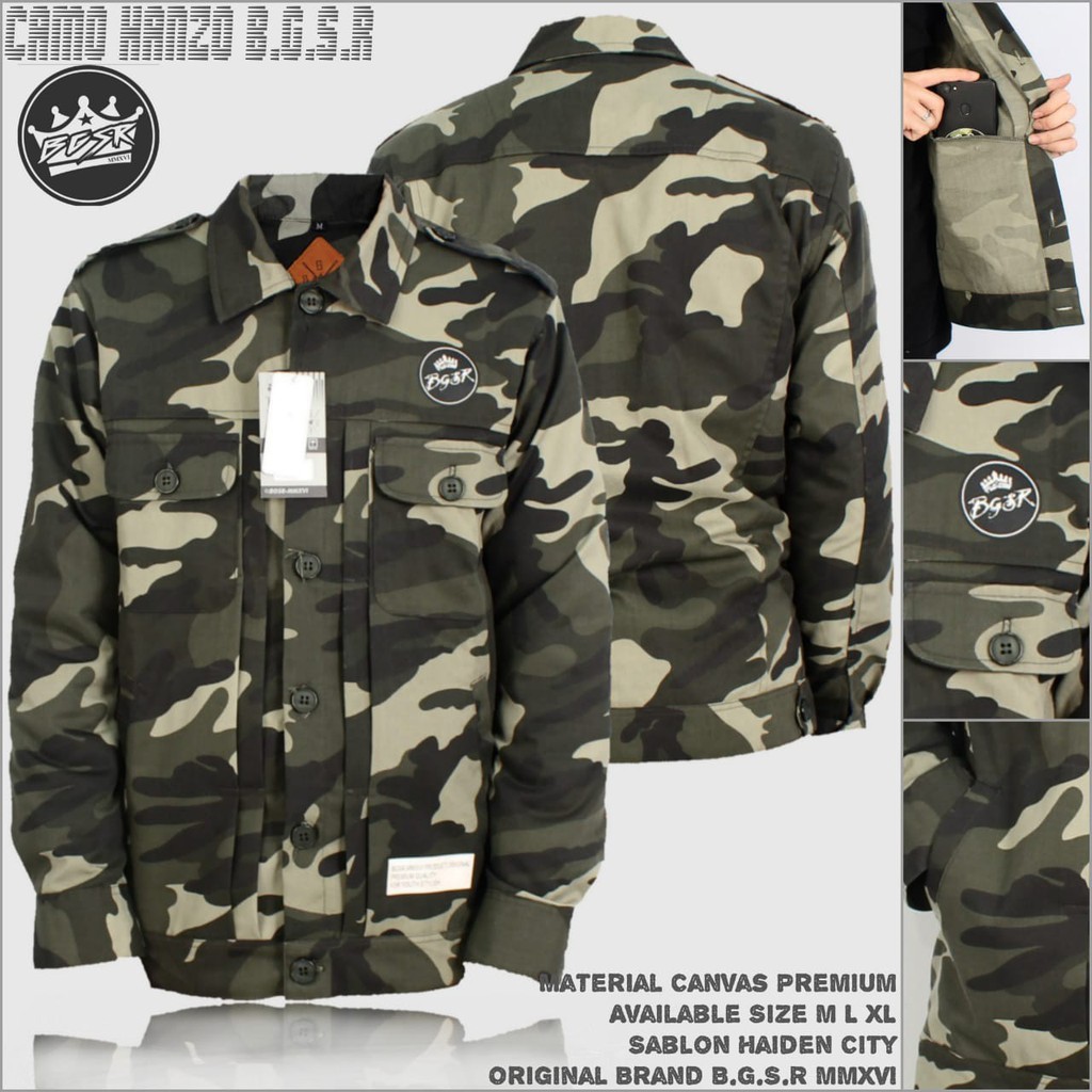 Jaket parka Camouflage Army Hanzo BGSR / Parka camo Pria 07