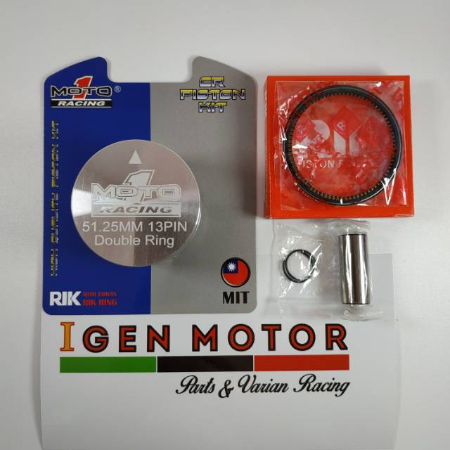 Piston 51.25 mm Pen 13 Double Ring MOTO 1