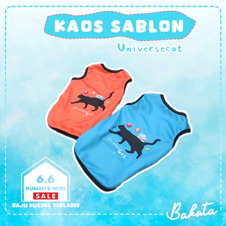 Baju Ucansee Kucing dan Anjing Sablon Universe Cat Baju Kucing Termurah Shopee Grade A size S-XL
