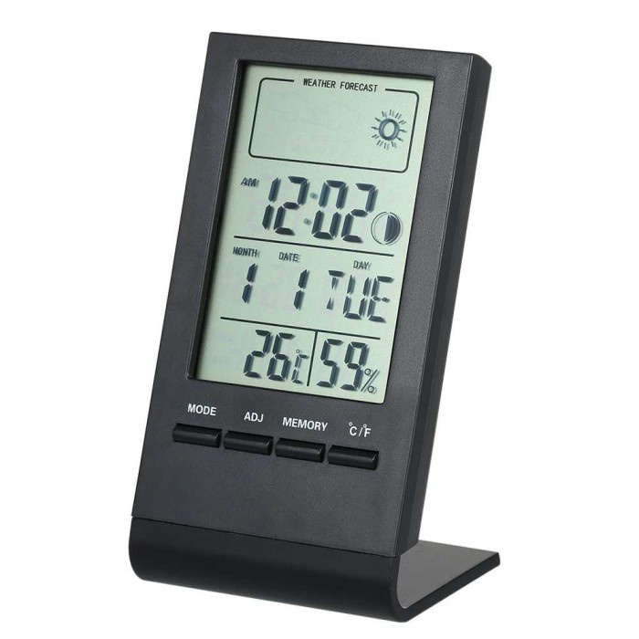 KKMOON Jam Mini Digital Thermometer Hygrometer Weather Station - CX220 - Hitam