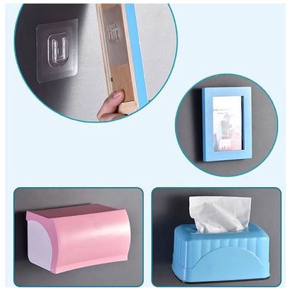 [ OBJ ] GANTUNGAN TEMPEL SOCKET HOOK TRANSPARAN 1 PASANG / GANTUNGAN PLUS MINUS DOUBLE TAPE SERBAGUNA