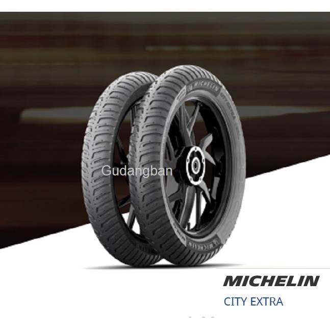 Paket Michelin City Extra 80 90 14 dan 90 90 14 Tubeless Ban luar Motor Matic Mio Beat Vario FREE PENTIL