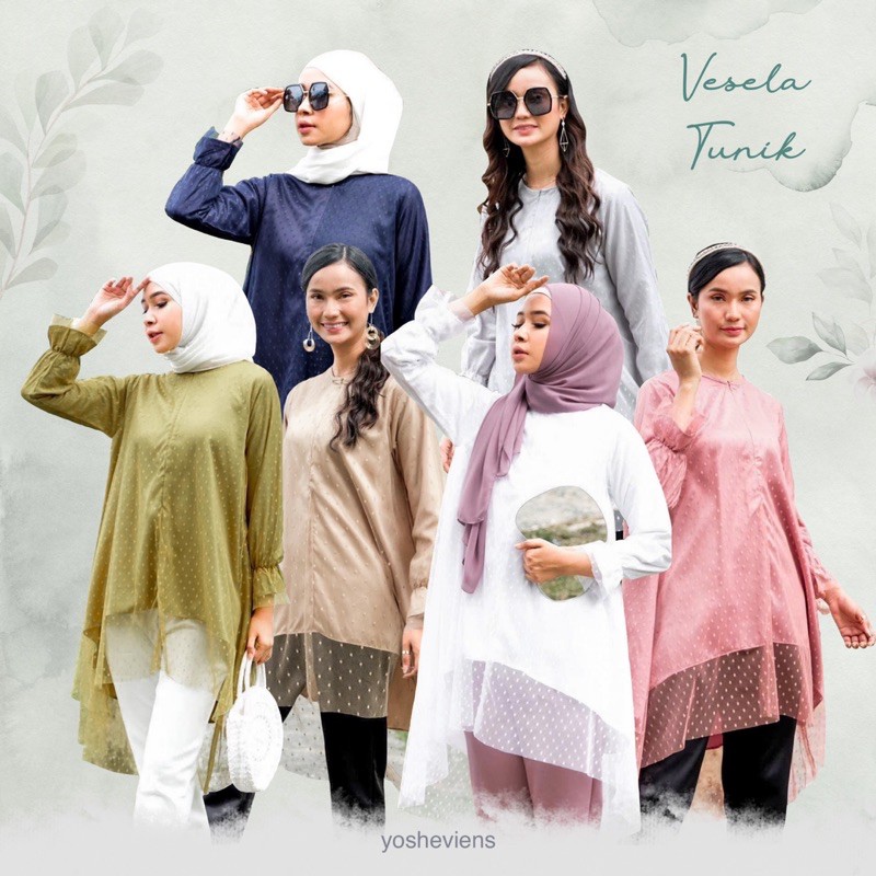 YOSHEVIENS - VESELA TUNIK Atasan Brukat Tile Busui Panjang Fashion Muslim Wanita Murah Lebaran Konda