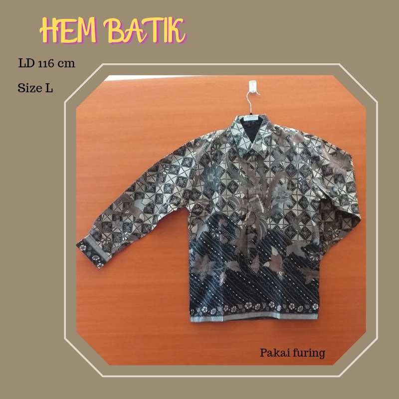 Hem Batik Abu-abu Hitam