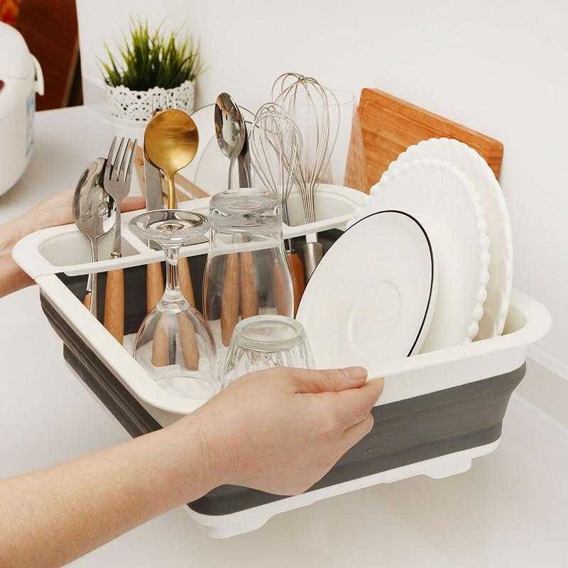 Promo Terbaru!!!Alat Dapur Rak Piring Lipat Pengering Gelas Portable Dish Rack Drying Foldable Rak Cucian Berkualitas