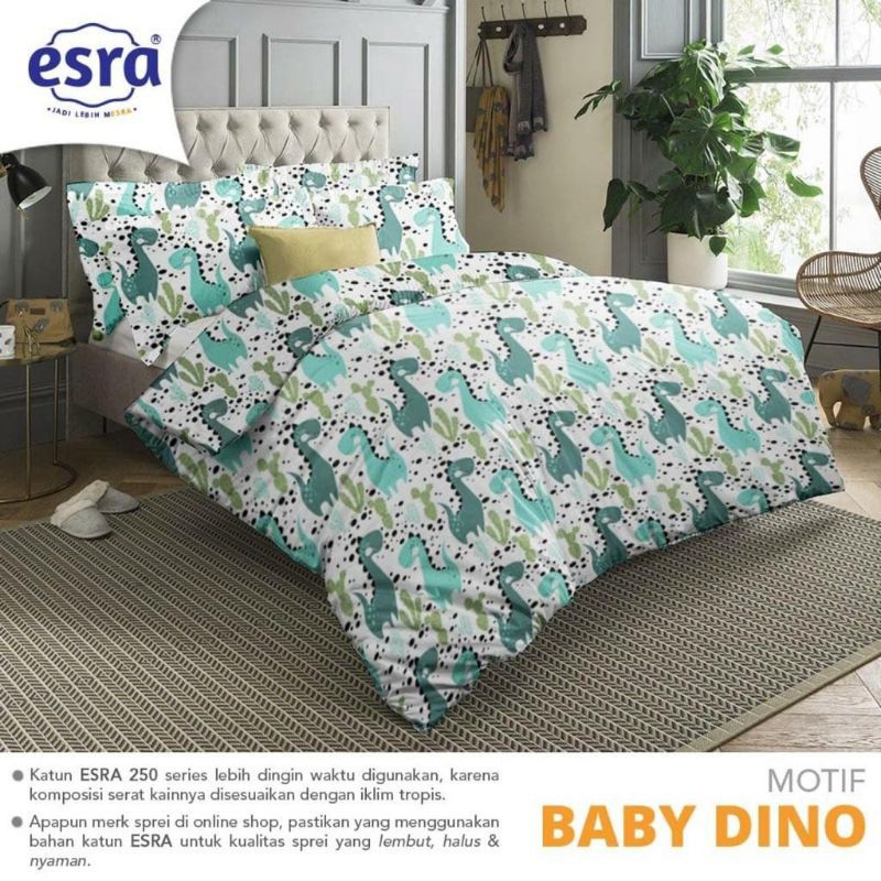 Sprei Set Premium Katun ESRA Motif Baby Dino