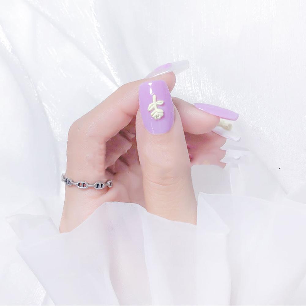 Mxbeauty Bunga Mawar Perhiasan Kuku Musim Panas Elegan Pesona Frosted DIY Nail Art