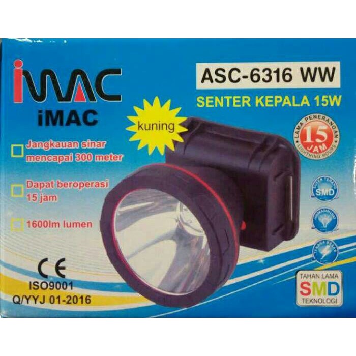 Lampu Senter Kepala IMAC ASC-6316 WW (15W)