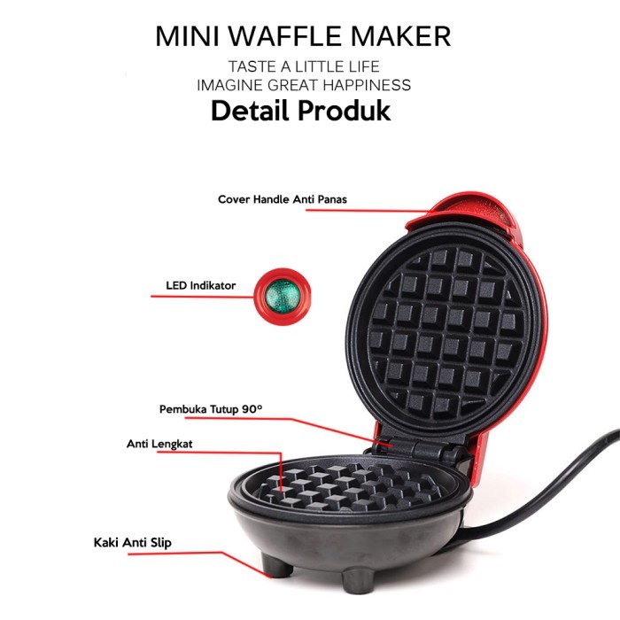 Alat Pembuat Waffle Cetakan Waffle Listrik Anti Lengket Low Watt